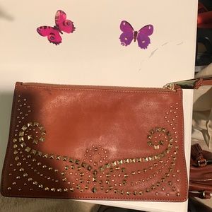 MICHAEL KORS Gold Studded Clutch